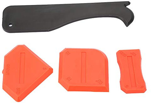 4 stücke Verstemmen Tools Kit Kleber Schaufel Schaber Bord Zement Verstemmen Schaber Silikon Dichtmittel Entferner(Red),Schaber