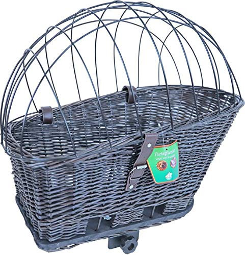 Fietsmand riet 42/57cm voor Achter grijs