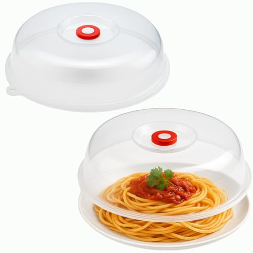 JapanBargain, 10 Pack Japanese Microwave Plate Cover Easy Grip Microwave Splatter Guard Lid With Steam Vent Dishwasher Safe Made in Japan, 9-inch