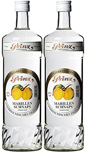 Thomas Prinz Marillenschnaps Obstbrand 40% I Visando Paket (2 x 1,0 Liter)