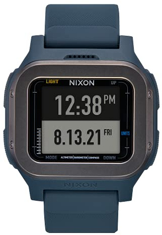 Nixon Regulus Expedition A1324 - Navy - 100M Water Resistant Digital Sport Watch (47.5 mm Watch Face, 24mm PU/Rubber/Silicone Band)