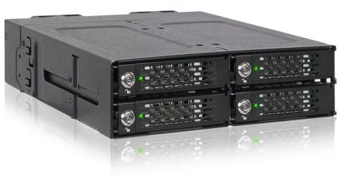 ICY DOCK ToughArmor MB720MK-B V2 Full Metal 4 Bay M.2 NVMe SSD PCIe 4.0 Mobile Rack for External 5.25 Drive Bay Black 1.6x5.7x7.2