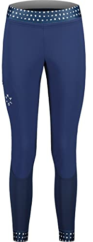 Maloja W Flaasm. Leggings Blau - Atmungsaktive elastische Damen Hybrid Langlaufhose, Größe L - Farbe Midnight