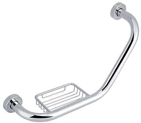 Grab Rails Bathroom，Grab Handle Stainless Steel Bathroom Grab Bar W/Soap Holder Bathtub Arm Safety Handle Bath Shower Tub Anti Slip Handrail Grip For Elderly