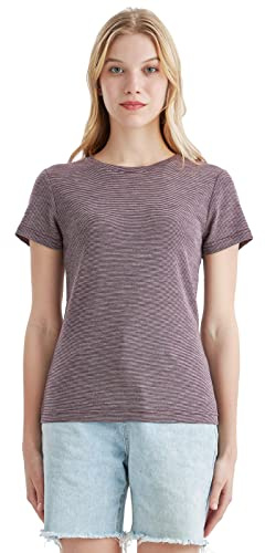 Merino Protect 100% Merino Wool T Shirts Women Crew Neck Tops Short Sleeve Odor Resistance Base Layer Travel Hiking Tee Shirt