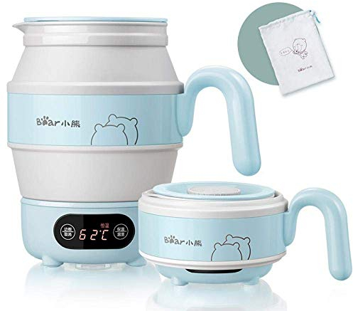 Bollitore elettrico Bollitore pieghevole Bollitore portatile Viaggio Casa Isolamento Salute Latte Isolamento Bollitore Blu Present