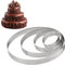 XOPOZON 4Pcs Cercle Rond Perforé Acier Inoxydable, Cercle à Tarte Anneau à Tarte de Pâtisserie, Cercle Patisserie pour Gâteaux Moussés (8/10/12/14cm)