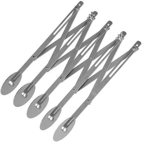 Rotella Tagliapizza, Acciaio Inox Taglio Accurato Tagliapasta, Multipli Ruote Regolabili Rotella Tagliapasta per Dolci, Pasta, Pizza, Torte (5 Giri)