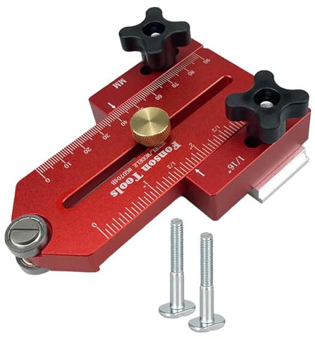 Vriusi Thin Saw Blade Clamp, Aluminum Alloy Rip Guide, Multifunctional Precision Cutting Table Saw Taper, Adjustable Jig Accessories, Table Saw Clamp Guide for Repeated Narrow Cuts