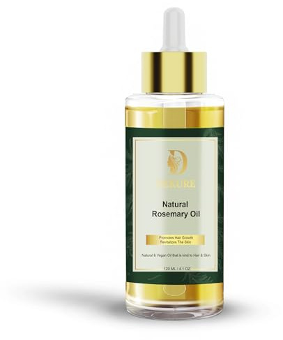 Natural Rosemary Oil For Hair & Skin 120 ml - Treat Dry Damaged Hair and Revitalises The Skin Prediluted & Enriched With Olive, Avocado, Castor & Almond Oil That Helps Grow Hair