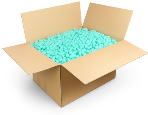 Füllmaterial Spezial 60 Liter /0,06 m3 - Verpackungschips grün Polsterchips aus Maisstärke - Füllmaterial für Pakete - Verpackungsmaterial BIO - umweltfreundliches Verpacken