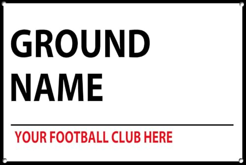 Yelacecca Personalised Football Ground Club Ground Team Metal Street Sign Wall Door Plaque Outdoor Decoration Plaque 8X12 Inch