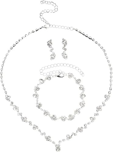 Laicaii Costume Jewellery for Women, Sterling Silver 925 Silver Jewellery Set Necklace And Bracelet And Earring Sets For Women Costume Jewellery Necklace Delicate Silver Necklaces Set