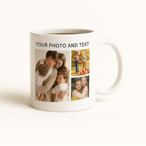 Pet-Jos Taza personalizada con foto y texto personalizado, taza con foto impresa: diseña tu propia taza con una imagen personal, con texto personalizado, crea tu propia taza personalizada.
