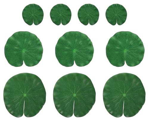 VILLCASE 10 pièces Nénuphar Flottant Réaliste pour Bassin Jardin Simulation Résistante Aux Intempéries Décoration Étang Aquarium Extérieur