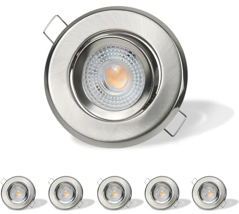 6 Pack Adjustable Recessed Ceiling Spotlights,7W,Dimmable LED Downlights for Bedroom Kitchen Bathroom and Dinning Room,IP44,Inclued 6 GU10 Bulbs,3000K Warm White,90MM Black Ceiling Lights Ultra Slim