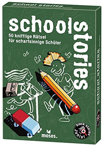 moses. Black/ Junior school stories| 50 knifflige Rätsel für Schüler , Kartenspiel für Kinder ab 8 Jahren