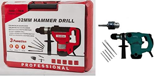 TRAPANO MARTELLO DEMOLITORE 32mm 1250W TRE FUNZIONI CON VALIGETTA SDS E PUNTE