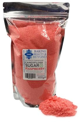 Baking Beauty and Beyond Premium Candy Floss Sugar 400g - Raspberry Flavour