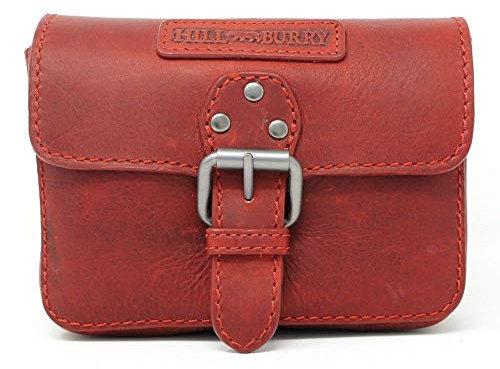 HILL BURRY • Unisex Gürteltasche aus Leder mit Magnetverschluss 3278 (Rot)