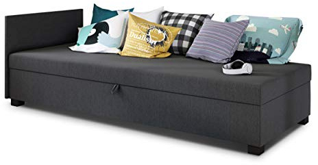 Sofnet - Sofa Misti II - Einzelbett mit Bettkasten (Graphit, Lux 06)