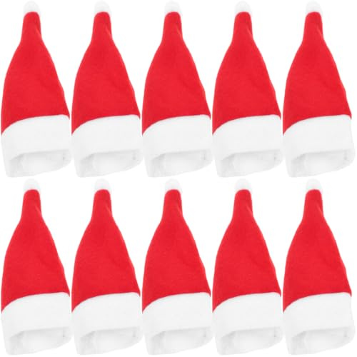 BESPORTBLE 24 Stück Weihnachten Besteckhalter Küchenbesteck: Weihnachtsmann Mini MüTzen Dekorative WeihnachtsmüTze FüR Weinflaschen Besteck & Tischdekoration