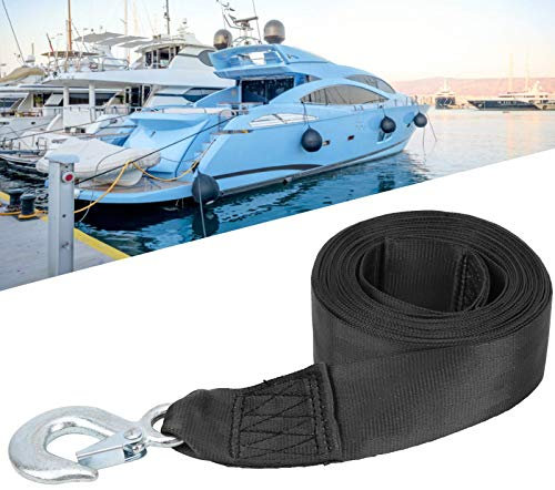 6m Eslinga de Remolque para Coche, Cabrestante de Correa para Barco Correa para Remolcar Cuerda de Remolque para Coche Vehículos para Remolque Resistente, con Gancho, Cuerda de Arrastre Emergencia