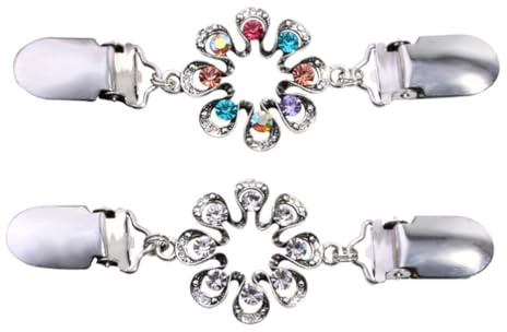 Amosfun Vintage Schalspangen Set 2 Stück Legierung Blumen-Design Pullover Clips Für Damen Strickjacken Verschluss Elegante Schal Clips