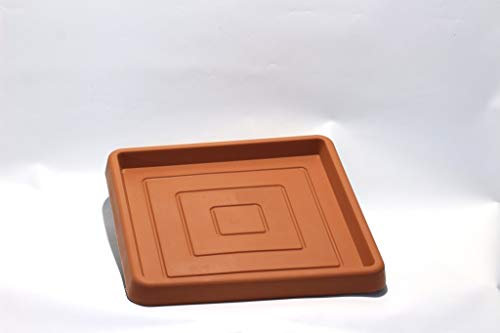 Soucoupe carrée en résine 40 cm. Terracotta
