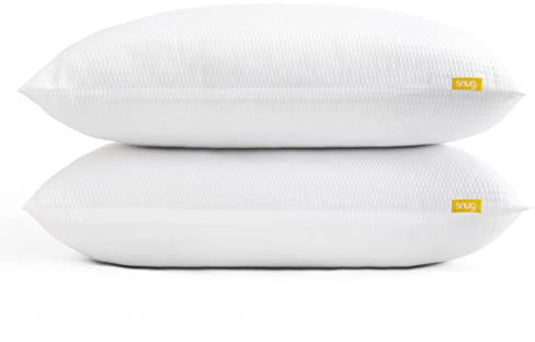 Snug Blissful Bedtime Pillows 2 Pack - Luxury Hotel Quality Pillows Medium Support for Front, Back and Side Sleepers - Eco Friendly, Hypoallergenic and Machine Washable - Pack of 2, White