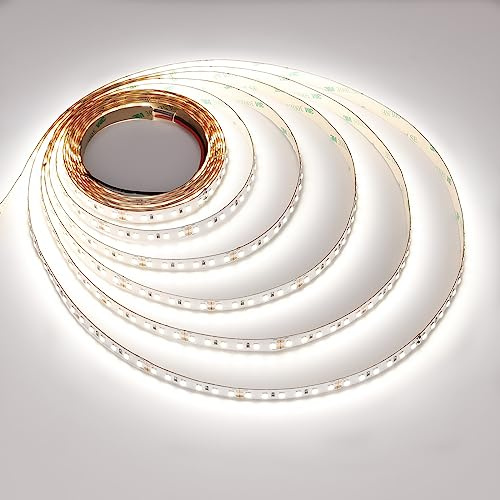 JOYLIT PRO+ 24V LED Streifen 5M 5000K Weiß 2000LM/m für Innenbereich | CRI 92+, 126 LEDs/m SMD 2835, 18W/m, Dimmbar, Schneidbar, Selbstklebendes Bandlicht für Schränke,Regale (Nur Leuchten)