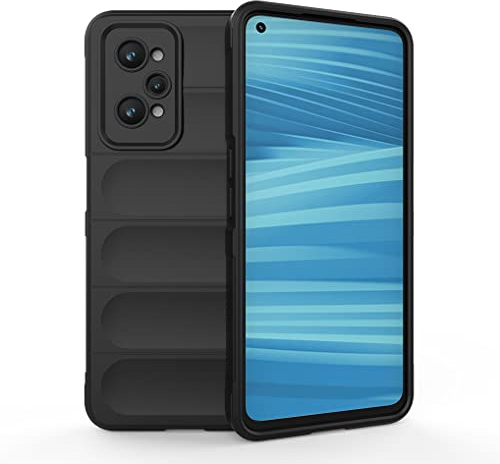 SEAHAI Funda para Realme GT 2 5G/Realme GT Neo 2/Realme GT Neo 3T 5G, [Diseño de Bolsa de Aire Anticaída] Robusto Carcasa de Suave Silicona PC + TPU Bumper Anti-caída Rubber Caso - Negro
