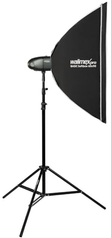 Walimex pro Newcomer 100 Set Single - 100 Ws Blitzleistung, auslösen per Funk 2,4GHz, LED-Einstelllicht, Blitzdauer 1/800-1/1200s, Bowens/walimex pro-Anschluss, ideal für kleine Studios