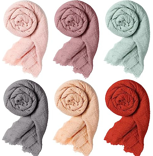 Geyoga Bufanda para mujer, chal, hiyab, mezcla de algodón, bufanda arrugada, bufanda para la cabeza para temporadas (colores vivos), Colores elegantes., M