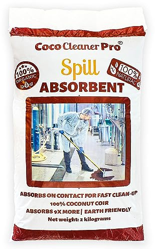 CocoCleanerPro - Absorbente de derrames de aceite y líquido, compuesto de barrido ecológico para garaje, cocina, tienda, absorbe rápidamente aceites, líquidos, grasa, pinturas, fácil limpieza sin