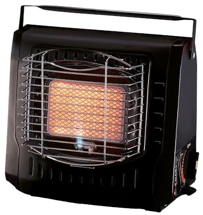 Gas Bullet ® Keramik Gasheizung 2 kW - Effizienter Gasstrahler für Camping, Outdoor & Wohnwagen-Standardisiertes Bajonett Ventil 227g-Flammenregler, Piezo-Zünder (Gasheizung+2kartuschen)