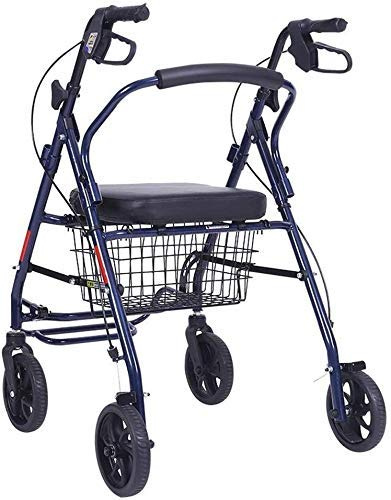 Rollator Walker Gehhilfe Leichtgewicht Mobilität Einkaufswagen Faltbar mit Sitz und Korb
