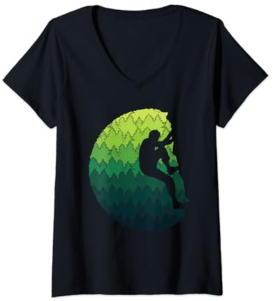 Damen Bouldern Freiklettern Jungen Berge Klettern Herren T-Shirt mit V-Ausschnitt