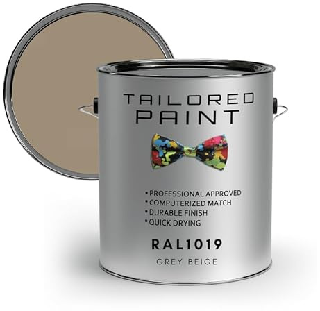 Tailored Paint uPVC Window & Door 1K Paint Brush or Spray On - Matt Finish - RAL1019, Grey Beige - 250ml Tin