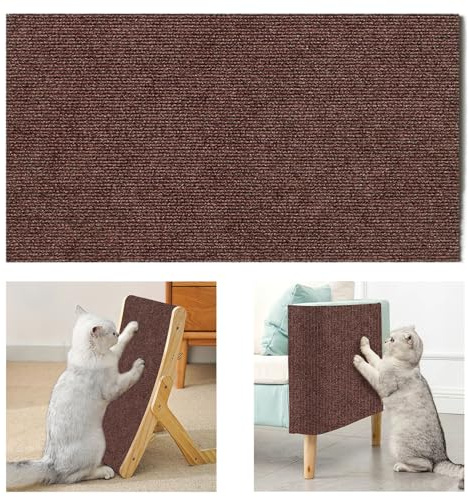 Selbstklebend Kratzteppich Katze Wand, Kratzmatte Katze Sofa, Kratzbretter Katze Wand, Katzen Kratzwand, DIY Climbing Cat Scratcher für Schützt Teppiche Sofa Möbelschutz (40x100cm,Dunkelbraun)