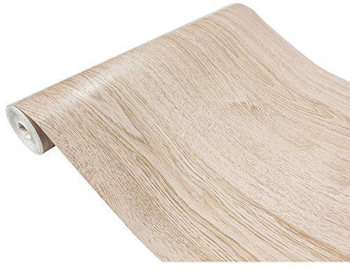 DecoMeister Klebefolie Möbel 90x100 cm | Möbelfolie Holzoptik selbstklebend - PVC Folie für kreative Raumgestaltung | Selbstklebende Folie ideal für Küche, Bad und Möbel-Upcycling | Latte Eiche | Dekorative Tapete mit Holzeffekt für Küche, Schränke und Tisch, selbstklebende Thermofolie, wasserdicht, waschbar