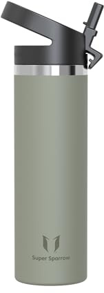 Super Sparrow Vattenflaska - 750ml - Rostfritt Stål Vattenflaska - Termos Standard Mun - Giftfri BPA-Fri - Perfekt Som Sportflaska