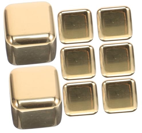 WEKADRIN 8pezzi Cubetti Di Ghiaccio Riutilizzabili in Acciaio Inossidabile Pietre Per Whisky e Vino Design Creativo Facile Da Pulire Per Uso Domestico