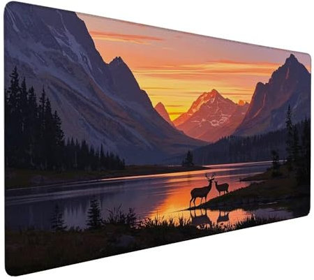 Japanese Mouse Mat 1000x500x3mm XXL Landscape Mouse Pad Large Desk Pad, Water-Resistant Surface with Non-Slip Rubber, Extended Japanese Mousepad Computer Keyboard for Laptop Gaming Office Work X-910