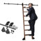 ENHEN Échelle de Bibliothèque Roulante Robuste, Kit de Rails Coulissants Mobiles pour Escalier de Loft Residenceia, Rails Coulissants Stables Noirs (sans Échelle)(100 cm)