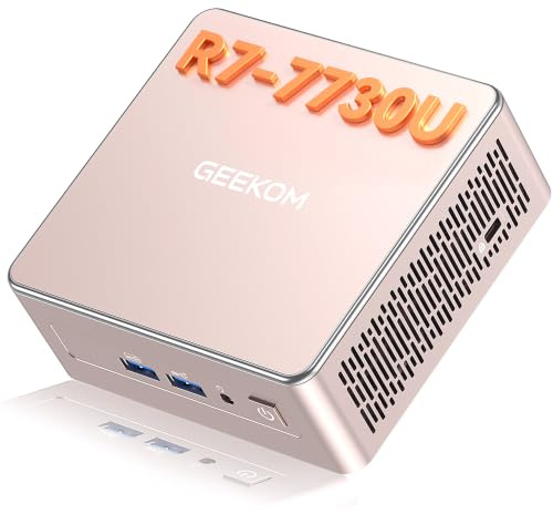 GEEKOM A5 Mini PC, AMD Ryzen 7 5825U (8C/16T, fino a 4.5GHz), 32GB DDR4 RAM, 512GB SSD M.2 PCIe NVMe, grafica Vega 8, Windows 11 Pro, Mini Desktop 8K UHD, Wi-FI 6, BT 5.2, USB 3.2
