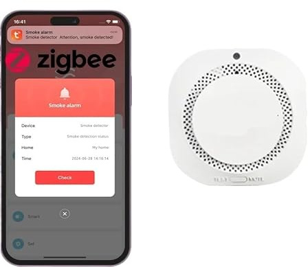 Détecteur de fumée Intelligent, Protection sécurité, Alarme, Incendie for la Maison Via l'application Smart Life(3pcs NO Battery)