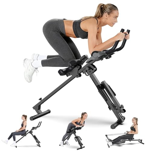 JX FITNESS AB Rowing Machine 2-in-1 Adjustable Abs Machine Foldable Design for Home Gym