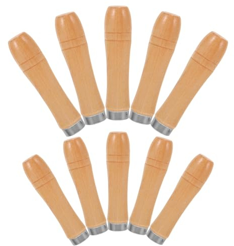 Ciieeo Mango de Lima Portátil de Madera Ergonómico Anillo Metálico Resistente, 10 Piezas (5 Grandes y 5 Pequeños) para Escofina, Destornillador y Carpintería, Herramienta Manual