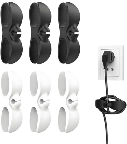SinChic Organizer per cavi, 6 pezzi, avvolgicavo autoadesivo, clip per cavi, avvolgicavi, organizer per cavi da cucina, per utensili da cucina, mixer, cuociriso